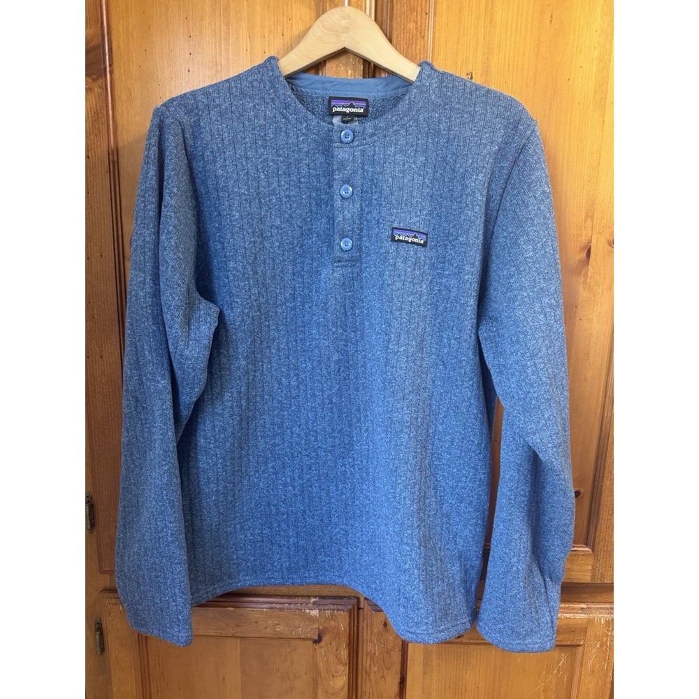 Patagonia Better Sweater Henley Pullover Fleece Jacket Men's Large Blue L 25305